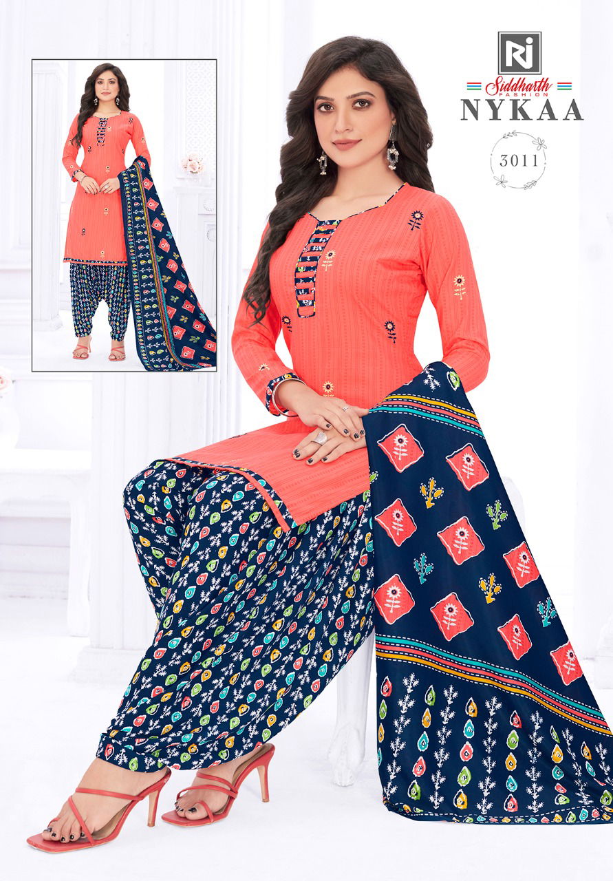 Siddharth Nykaa 3 Cotton Printed Daily Wear Ready Made Regular Wear Dress
